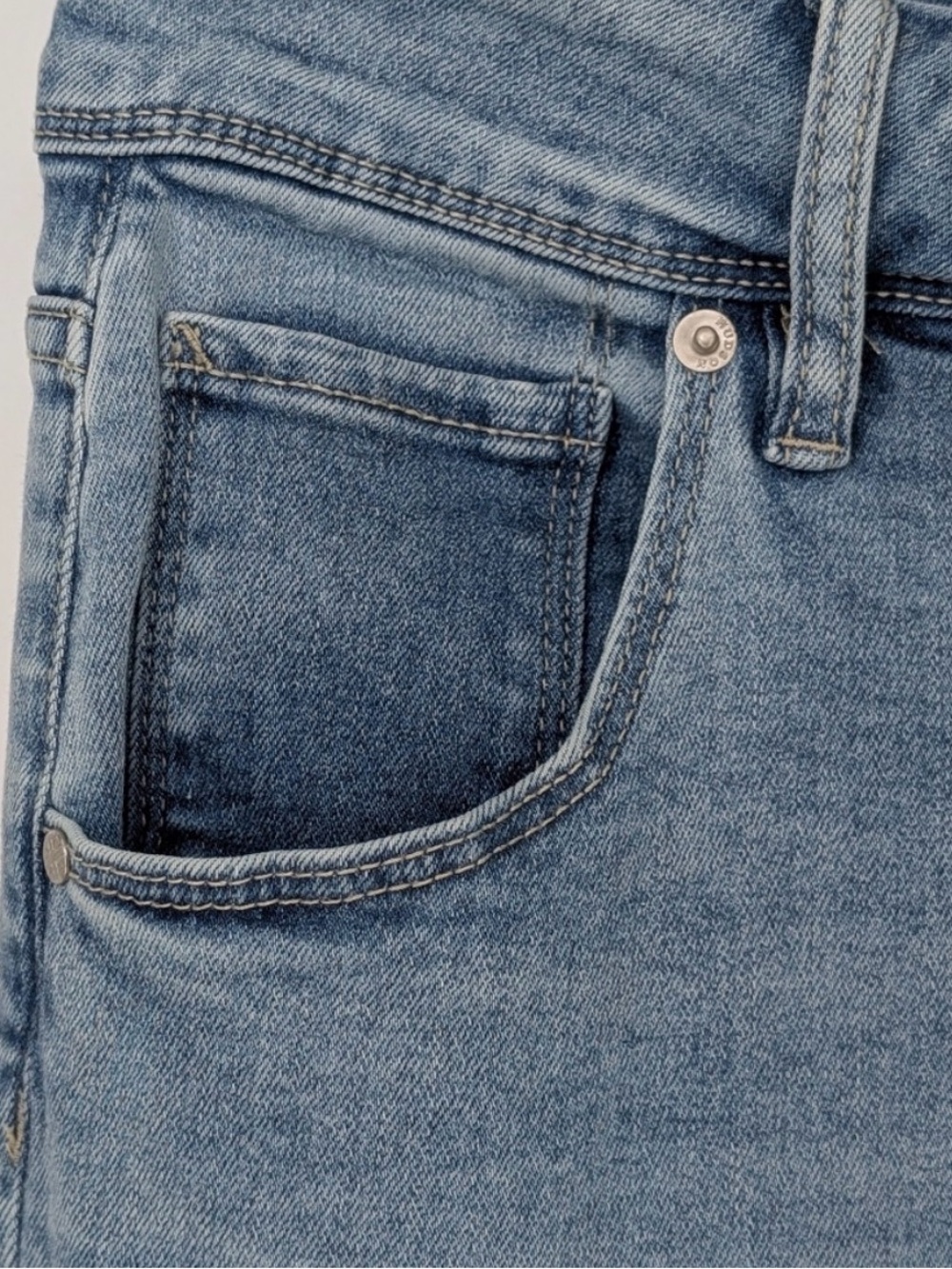 Hudson Signature Flap Pocket Ankle Crop Straight Leg Jeans Sz 14 Lt Wash Denim - Picture 9 of 14